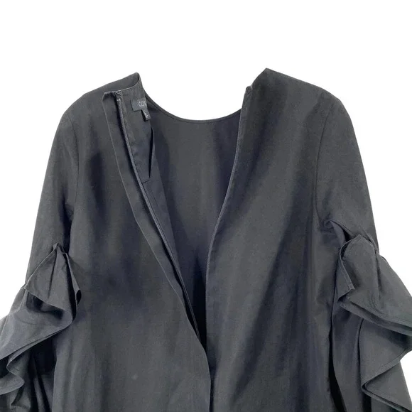 COS puff ruffle sleeve shift dress Sz 4 black - Picture 8 of 11